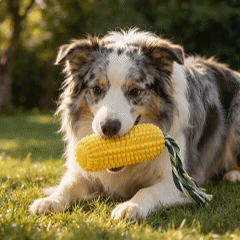 Squeaky Corn Chew Stick & Interactive Tug Toy for Dogs