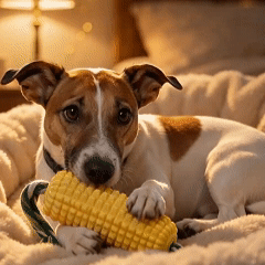 Corn Cob & Rope Tug Dog Chew Toy