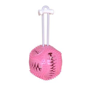 Squeaky Dog Treat Dispensing Ball with Rope & Bell