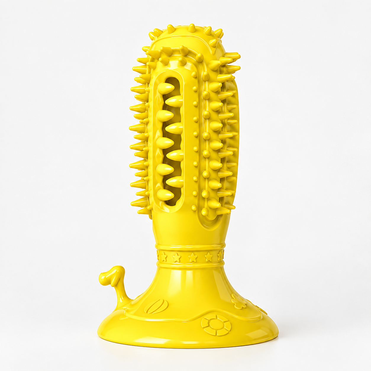 Classic Squeaky Dog Toothbrush Chew Toy with Suction Base