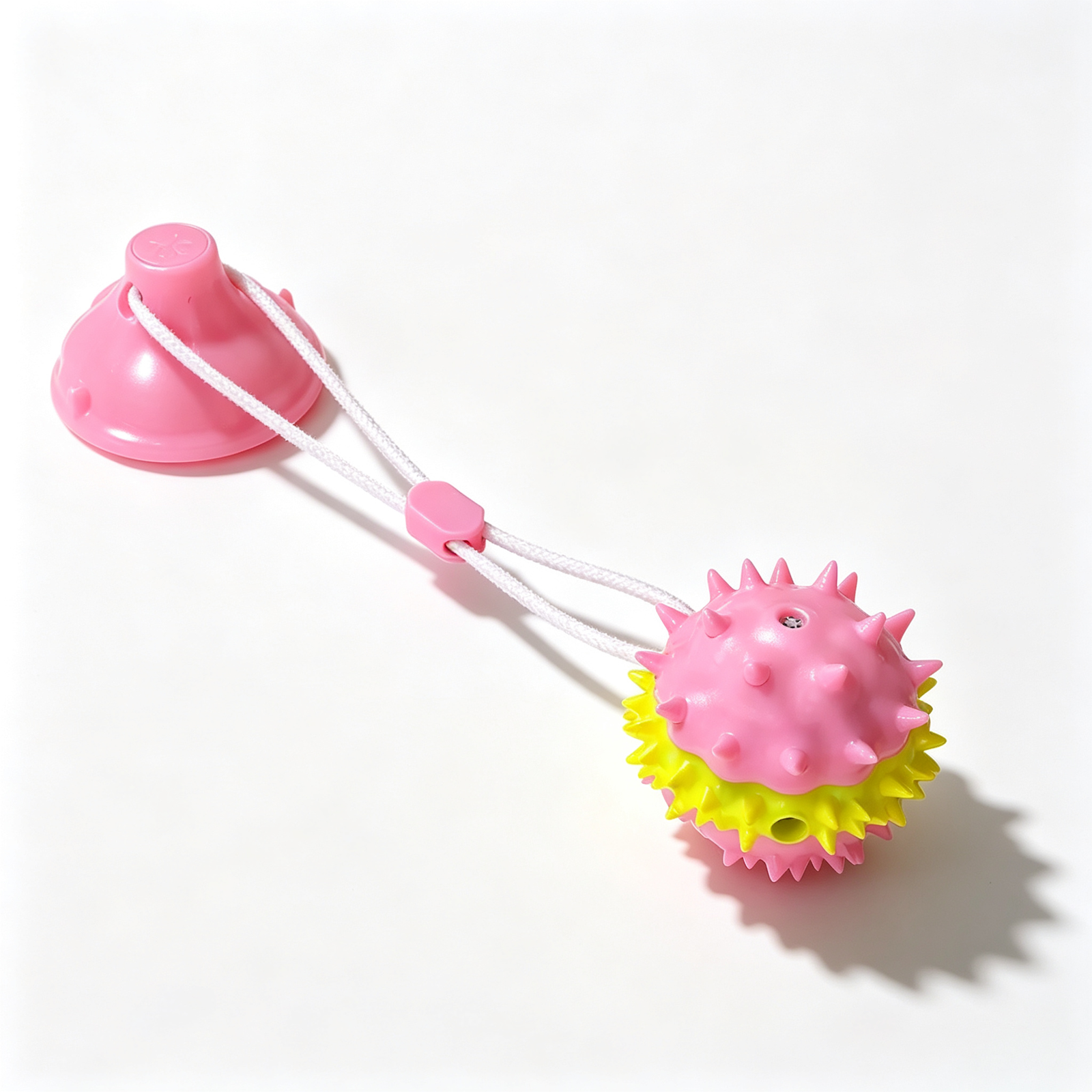 New Squeaky Suction Cup Dog Ball Toy, Interactive Treat Dispensing Tug Toy with Rope