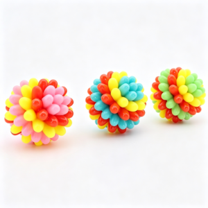 Colorful Durable Dog Chew Ball, Spiky Textured Dental Toy for Dogs