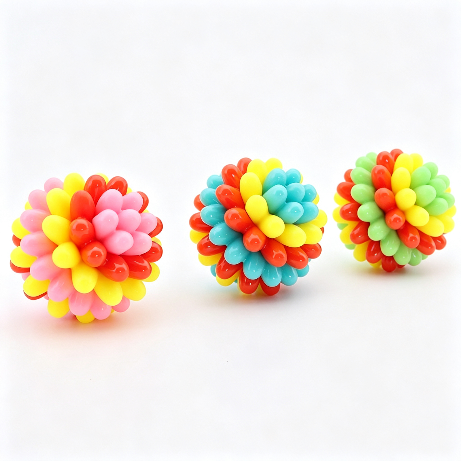 Colorful Durable Dog Chew Ball, Spiky Textured Dental Toy for Dogs