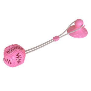 Squeaky Dog Treat Dispensing Ball with Strong Suction Cup