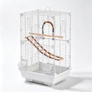 Versatile White Pet Bird Cage