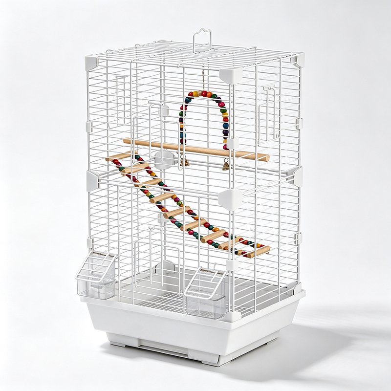 Versatile White Pet Bird Cage - 图片 2
