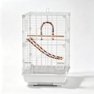 Versatile White Pet Bird Cage