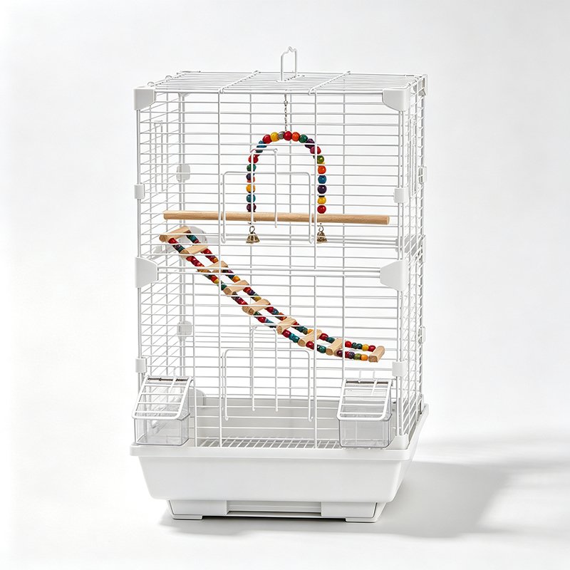 Versatile White Pet Bird Cage