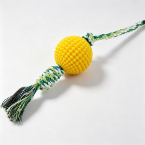 Spiked Ball & Rope Tug Dog Chew Toy
