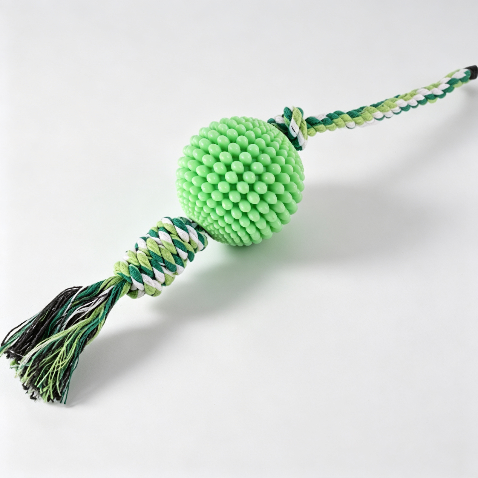 Spiked Ball & Rope Tug Dog Chew Toy - 图片 3