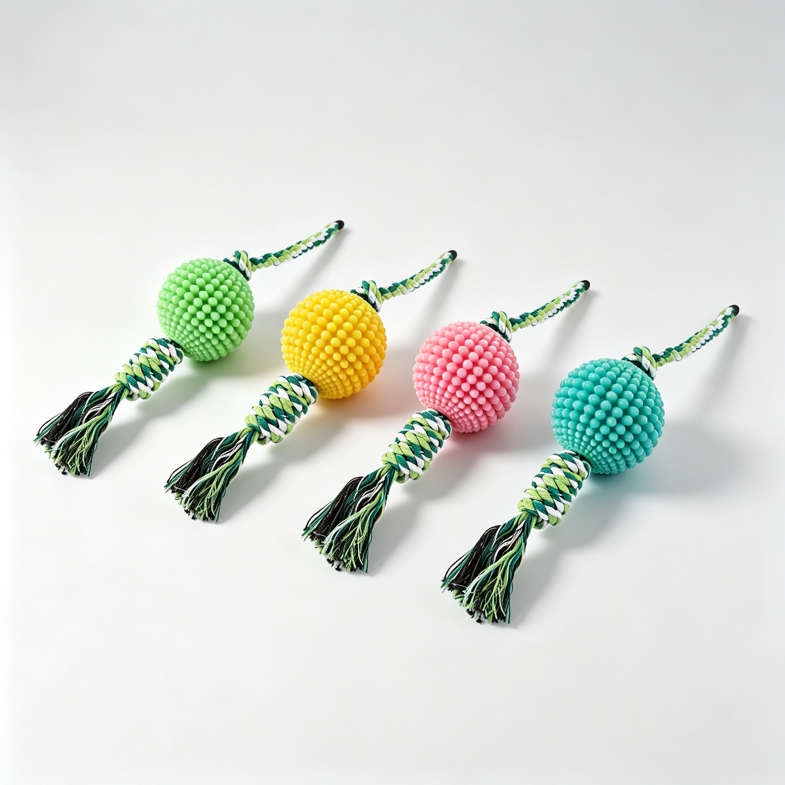 Spiked Ball & Rope Tug Dog Chew Toy - 图片 4
