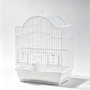 Classic White Arch Top Bird Cage Starter Kit