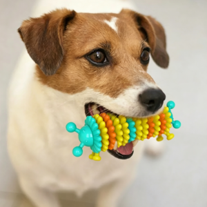 Antenna Caterpillar Dog Chew Toy, Textured Dental Toothbrush for Teeth Cleaning & Teething