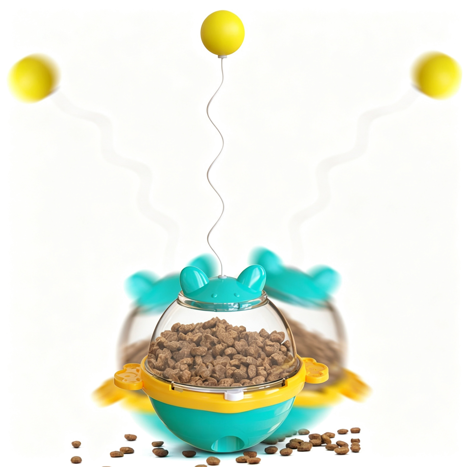 Interactive Cat Treat Dispenser Tumbler Toy with Wiggly Ball - 图片 3