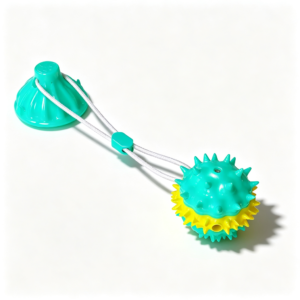 New Squeaky Suction Cup Dog Ball Toy, Interactive Treat Dispensing Tug Toy with Rope
