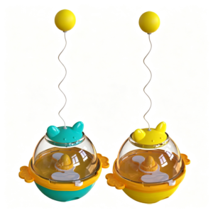 Interactive Cat Treat Dispenser Tumbler Toy with Wiggly Ball