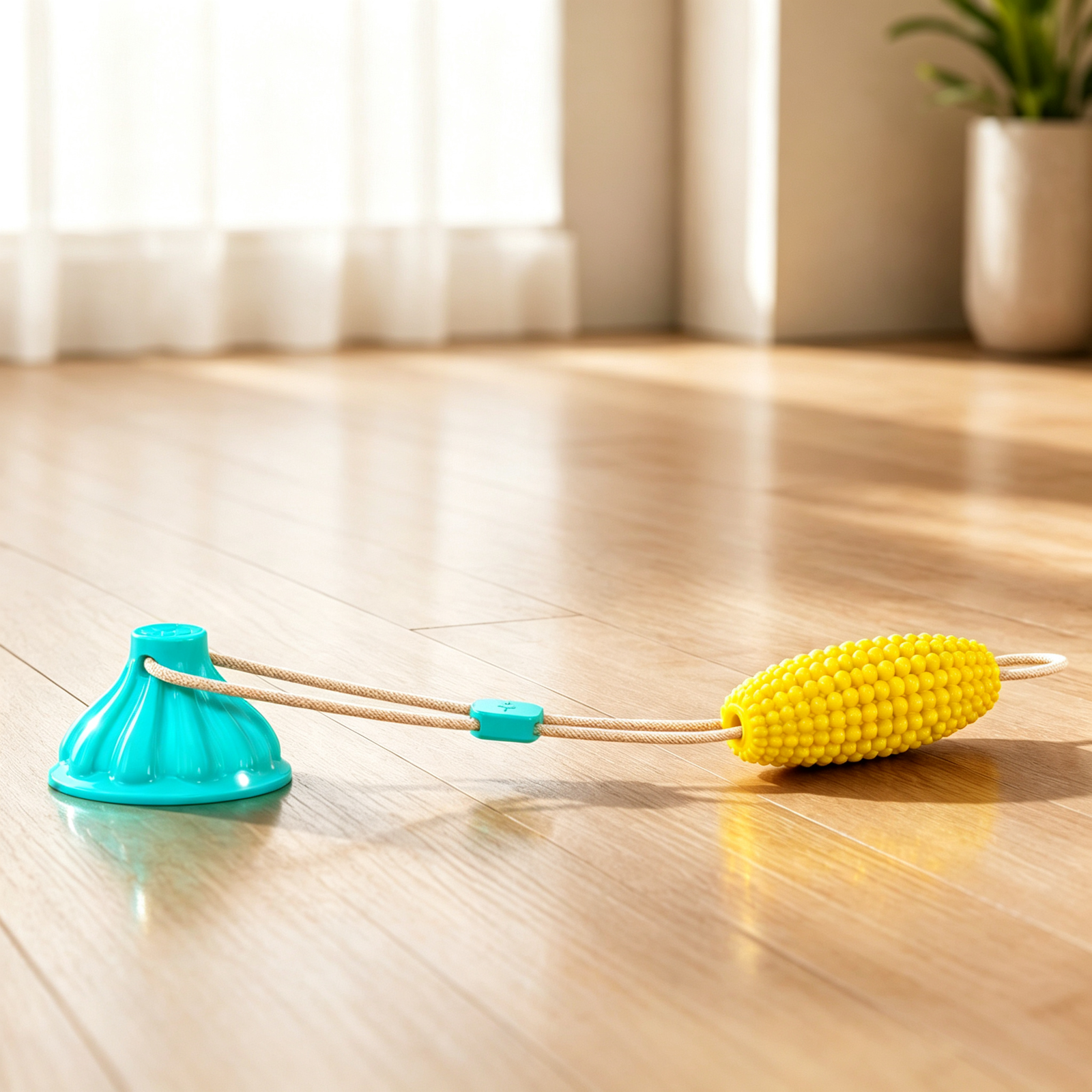 Suction Cup Corn Dog Chew Toy, Interactive Tug-of-War Dental Toothbrush with Leaking Food Function - 图片 3