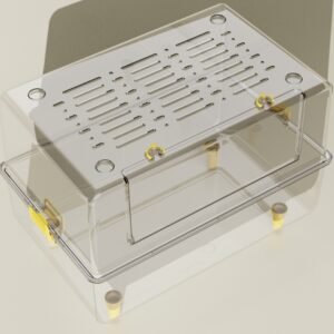 70cm Large Luxury Hamster Cage, Transparent PET+ABS Hamster Enclosure for Small Pets